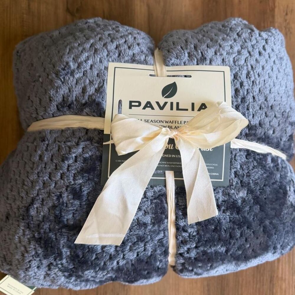 New Grey Waffle Pattern Super Soft Throw Blanket 60x80in